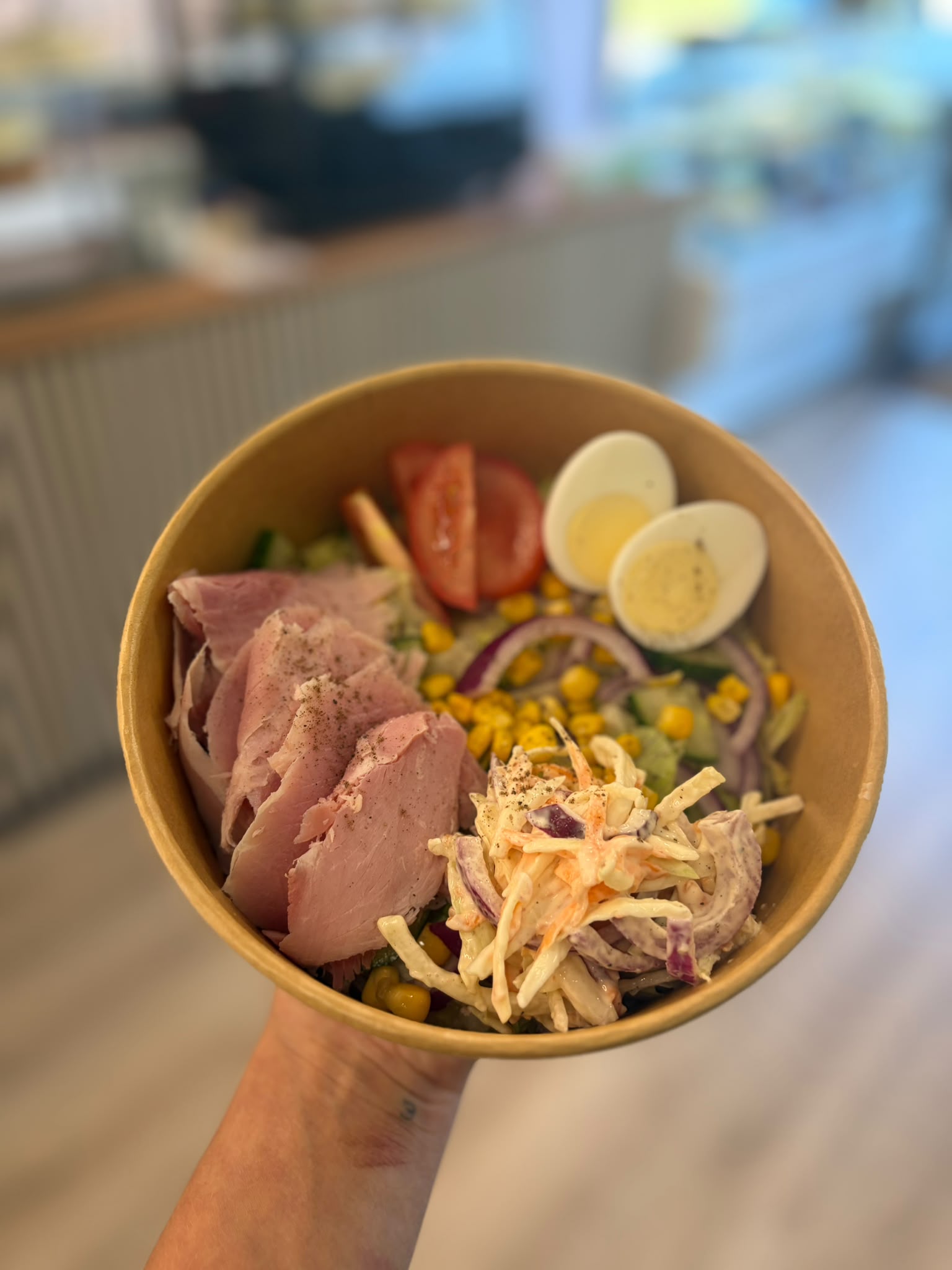 Fresh ham salad bowl