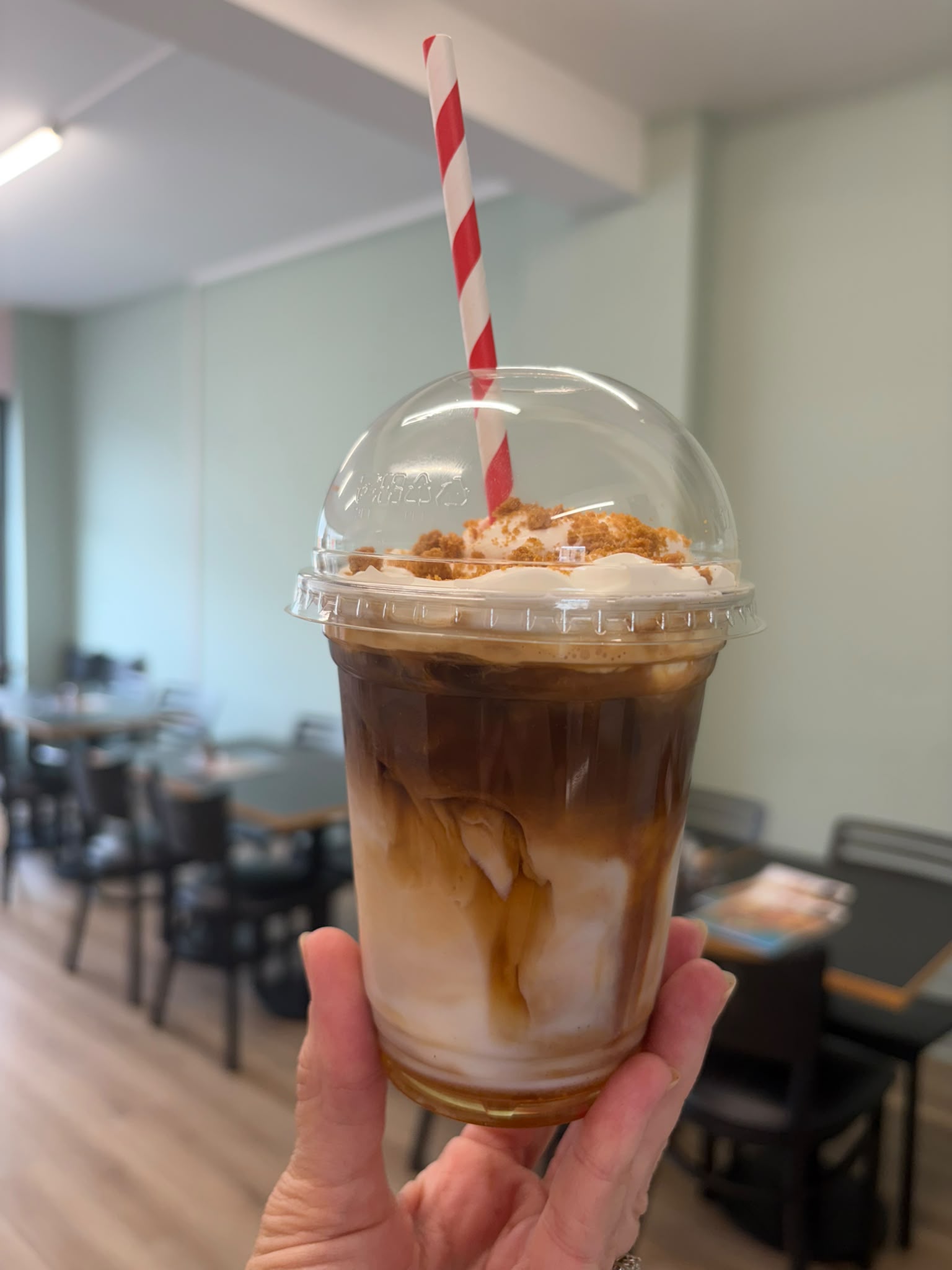 Maple hazel oat iced latte